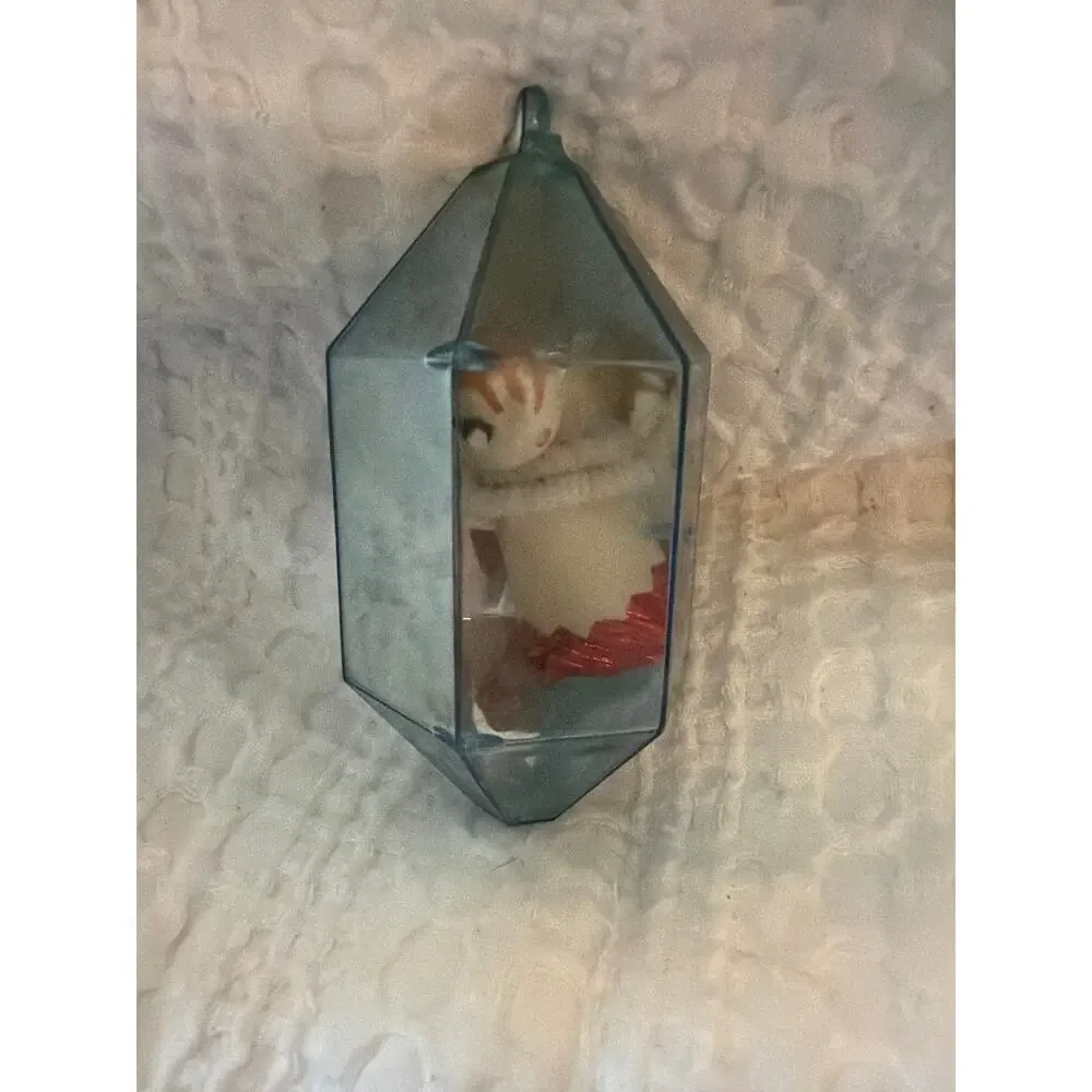 Vintage JewelBrite Teddy Bear Jewel Christmas Ornament Plastic Diorama Decor